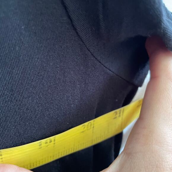 Black Short Sleeve Cardigan Knit Top Vintage Gothic Minimalist Large - Picture 5 of 7